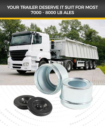 4PCS Trailer Bearing Dust Cap,Wheel Bearing Caps for Trailers,Car Accessories Trailer Hub Cap with 4 Rubber Plugs,Grease Caps for Trailer Hubs,Fit for Boat Trailer (1.98 Inch for 2000 to 3500 lb) in Kuwait