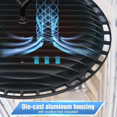 6 حزمة 500W UFO LED High Bay Light Fixture، 120V، 5000K ضوء النهار التجاري لإضاءة خليج المتجر، 75000LM، [2200W MH/HPS Equiv.] إضاءة منطقة التوصيل الأمريكية للمستودع/الحظيرة/صالة الألعاب الرياضية/المصنع/ورشة العمل/المرآب in Kuwait