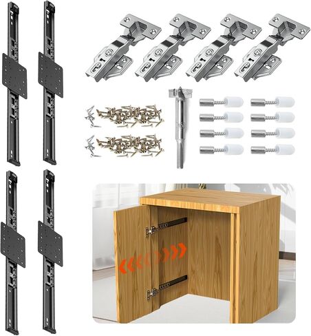 شرائح باب الجيب، مجموعة أجهزة منزلق الباب المحوري، مجموعة أدوات باب جيب الخزانة مناسبة للباب الداخلي، باب الخزانة (أسود، 20 بوصة قطعتان) in Kuwait