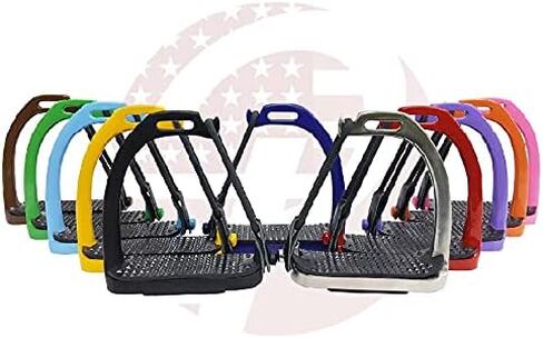 4"/4.25''/4.50''/4.75"/5" Black Peacock Horse Stirrups Black Equestrian Safety Iron Fillis Stirrups for Adult/Children in Kuwait