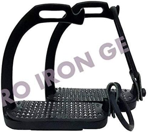 4"/4.25''/4.50''/4.75"/5" Black Peacock Horse Stirrups Black Equestrian Safety Iron Fillis Stirrups for Adult/Children in Kuwait