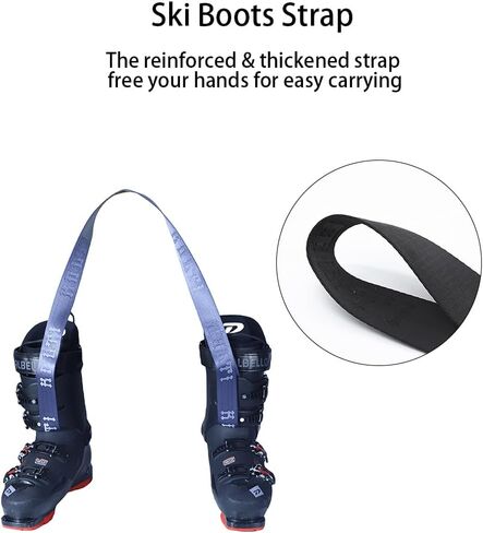 Kolti Ski Boot Carrier Strap, Snowboard Boot Shoulder Sling Tote Leash Also for Ice Skates, Winter Sport Equipment Accessory for Bag, Kit & Gear Pack in Kuwait