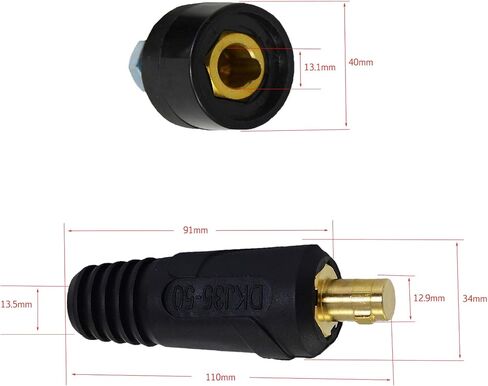 RIVERWELD TIG Welding Cable Panel Connector-plug and Socket Dinse Dinze DKZ35-50 Quick Fitting 315Amp 2pcs in Kuwait