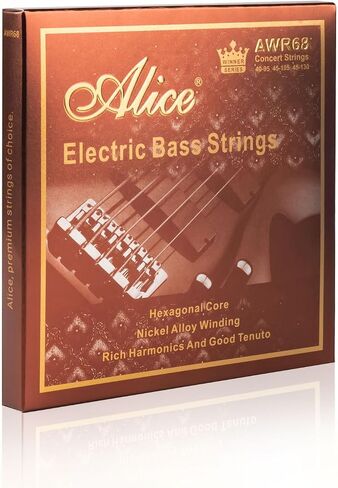 Bass Guitar Strings, Alice Bass String 5 Strings Medium Gauge 45-130 Nickel Alloy Winding String with Nickel-Plated Ball-End for 5 Strings Electric Bass in Kuwait