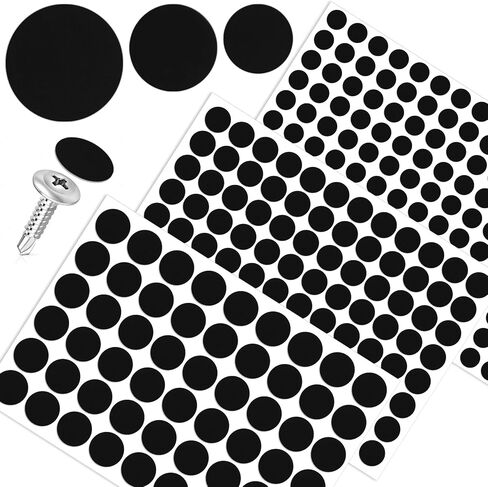 ANCIRS 285 Pcs Self-Adhesive Screw Cover Stickers, 3 Sizes PVC Non-Faded Screw Hole Cover Caps, Dustproof Sticky Decals for Furniture Cabinet -White (12mm 15mm 21mm) in Kuwait
