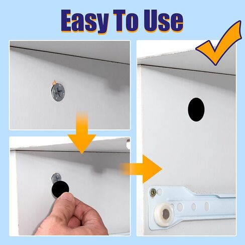 ANCIRS 285 Pcs Self-Adhesive Screw Cover Stickers, 3 Sizes PVC Non-Faded Screw Hole Cover Caps, Dustproof Sticky Decals for Furniture Cabinet -White (12mm 15mm 21mm) in Kuwait