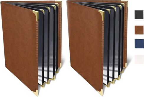 2-Pack Restaurant Menu Covers 8.5 x 11 - Menu Holder 4 Page 8 View, Menu Book Menu Sleeves for Restaurant, Bar, Café in Kuwait