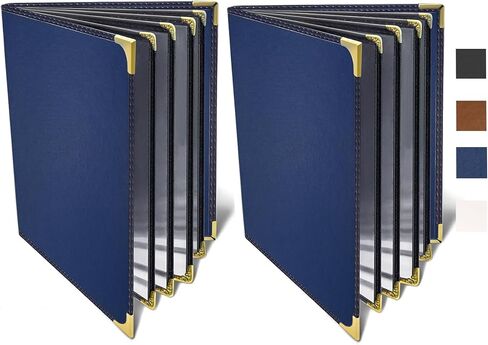 2-Pack Restaurant Menu Covers 8.5 x 11 - Menu Holder 4 Page 8 View, Menu Book Menu Sleeves for Restaurant, Bar, Café in Kuwait