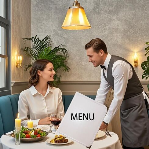 2-Pack Restaurant Menu Covers 8.5 x 11 - Menu Holder 4 Page 8 View, Menu Book Menu Sleeves for Restaurant, Bar, Café in Kuwait