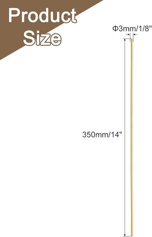 MECCANIXITY Brass Rods 1/8 Inch x 14 Inch Brass Solid Round Rod for Handle Pin DIY Craft Material Pack of 4 in Kuwait