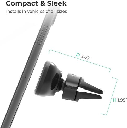 iOttie iTap 3 Magnetic Air Vent Car Mount Phone Holder with Magnetic Ring Adapter. Compatible with MagSafe, iPhone, and Android Smartphones in Kuwait