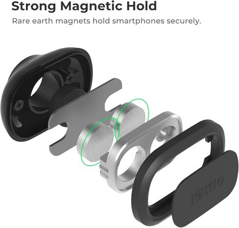 iOttie iTap 3 Magnetic Air Vent Car Mount Phone Holder with Magnetic Ring Adapter. Compatible with MagSafe, iPhone, and Android Smartphones in Kuwait