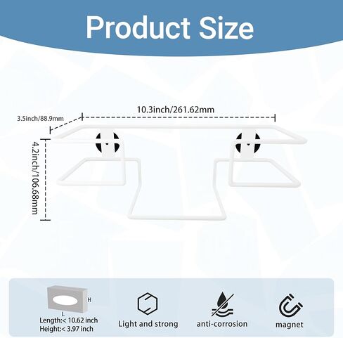 موزع القفازات المغناطيسية يحمل الصناديق، قطعتان من حامل صندوق القفازات المغناطيسي، حامل المناشف الورقية المغناطيسية، حامل صندوق القفازات على الحائط، ورش عمل مكتب ثلاجة المطبخ in Kuwait