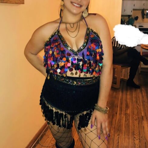 MUNAFIE Women's Belly Dance Hip Scarf Performance Outfits Skirt Festival Clothing in Kuwait