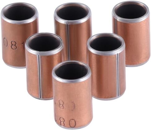 10PCS Sleeve Bearing 6x10x10 mm, 6 mm Bore x 10 mm OD x 10 mm Long, Self-Lubricating Brass Bushing, Plain Bearings Wrapped Oilless Bushings for Transmission Conveyor Systems in Kuwait