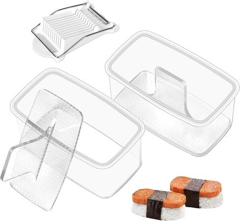 Spam Musubi Mold, Musubi Maker Press 2 Pack with Luncheon Meat Slicer and Rice Paddle - Create Authentic Hawaiian Musubi at Home Non-Stick, The Musubi Mold is Used in Hawaii Restaurants ! in Kuwait