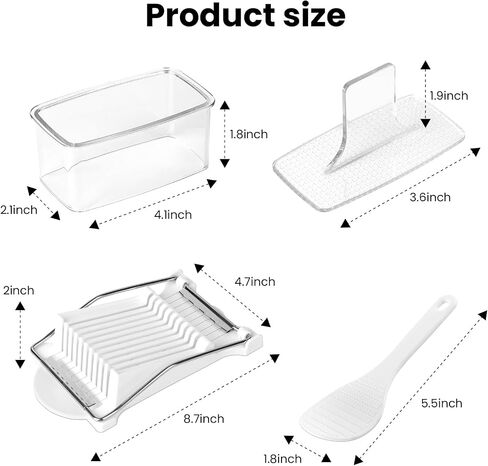 Spam Musubi Mold, Musubi Maker Press 2 Pack with Luncheon Meat Slicer and Rice Paddle - Create Authentic Hawaiian Musubi at Home Non-Stick, The Musubi Mold is Used in Hawaii Restaurants ! in Kuwait