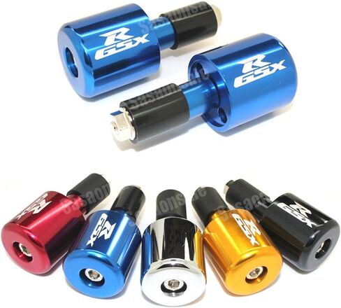 [GT-Speed] Compatible/Replacement for Silver GSXR Logo CNC Bar Ends, Suzuki GSXR 600/750/1000/1100 (Read Product Description for Model & Year Specification) in Saudi Arabia