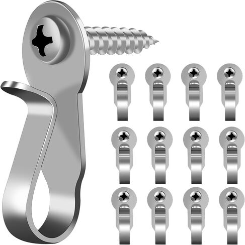 48 Pack Screw in Hooks for Outdoor String Lights,Stainless Steel Lights Clips,Christmas Light Hooks,Small Screw Hooks for Patio Light,Plants,Wind Chimes,Christmas Light Clips Hooks in Kuwait