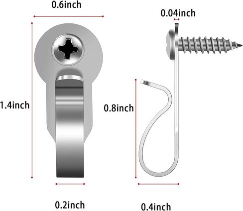 48 Pack Screw in Hooks for Outdoor String Lights,Stainless Steel Lights Clips,Christmas Light Hooks,Small Screw Hooks for Patio Light,Plants,Wind Chimes,Christmas Light Clips Hooks in Kuwait