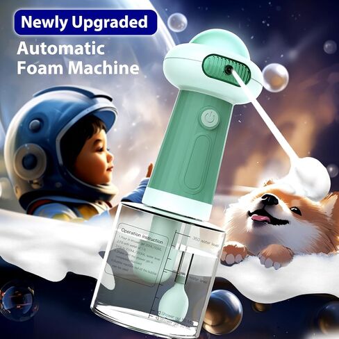 NRYDEPET Electric Dog Cleaning Foam Machine, Automatic Dog Soap Dispenser for Bath, Rechargeable Pet Shampoo Mixing Bottle for Cleaning, IPX7 Waterproof Dog Bath Supplies for Dog Cat Puppy Children in Saudi Arabia