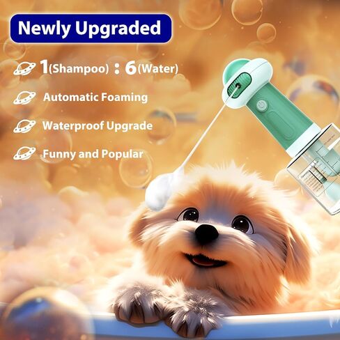 NRYDEPET Electric Dog Cleaning Foam Machine, Automatic Dog Soap Dispenser for Bath, Rechargeable Pet Shampoo Mixing Bottle for Cleaning, IPX7 Waterproof Dog Bath Supplies for Dog Cat Puppy Children in Saudi Arabia