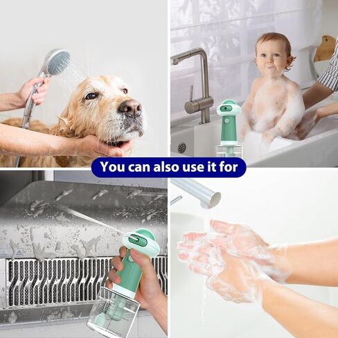NRYDEPET Electric Dog Cleaning Foam Machine, Automatic Dog Soap Dispenser for Bath, Rechargeable Pet Shampoo Mixing Bottle for Cleaning, IPX7 Waterproof Dog Bath Supplies for Dog Cat Puppy Children in Saudi Arabia