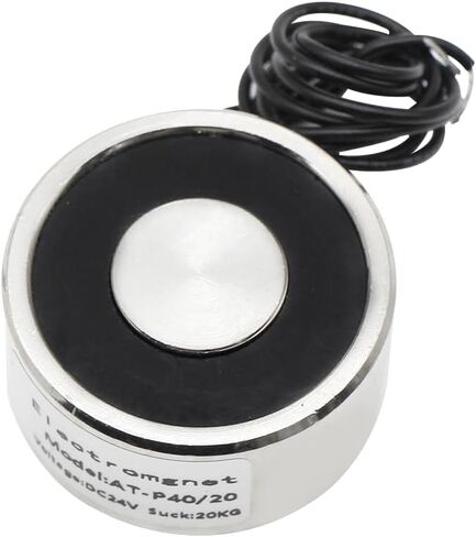 Holding Sucker Round Electromagnet Suction Solenoid Lifting Cylinder Electric Magnet, 25 x 11mm-DC24V 50N 11LB/5Kg in Kuwait