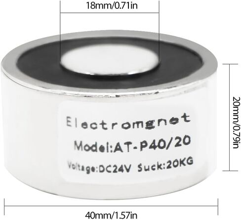 Holding Sucker Round Electromagnet Suction Solenoid Lifting Cylinder Electric Magnet, 25 x 11mm-DC24V 50N 11LB/5Kg in Kuwait