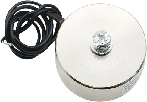 Holding Sucker Round Electromagnet Suction Solenoid Lifting Cylinder Electric Magnet, 25 x 11mm-DC24V 50N 11LB/5Kg in Kuwait
