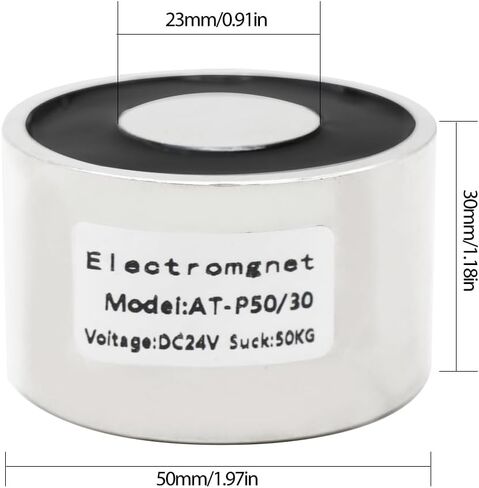 Holding Sucker Round Electromagnet Suction Solenoid Lifting Cylinder Electric Magnet, 25 x 11mm-DC24V 50N 11LB/5Kg in Kuwait