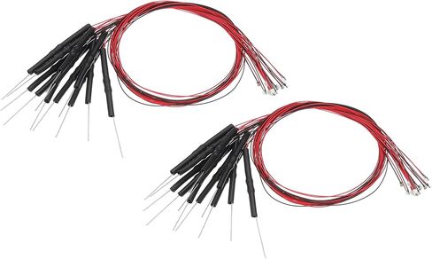 PATIKIL 0805 Pre-Wired Micro LED, 24 Pcs 3-6V Pre-soldered Mini Light Emitting Diodes Surface Mount Device for Model Building, DIY, Science Projects, 9.8" Length, Colorful Slow Flash in Kuwait