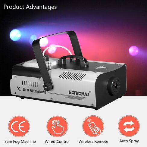 Fog Machine 700W with 8 LED Par Lights, Wireless Remote, and Auto Mode - Ideal for Parties, Halloween, and Stage Effects in Kuwait