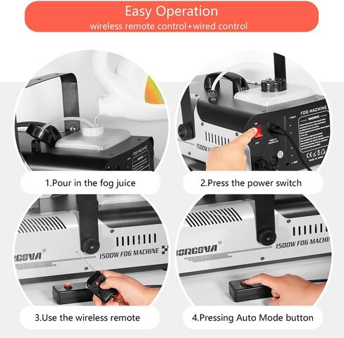 Fog Machine 700W with 8 LED Par Lights, Wireless Remote, and Auto Mode - Ideal for Parties, Halloween, and Stage Effects in Kuwait