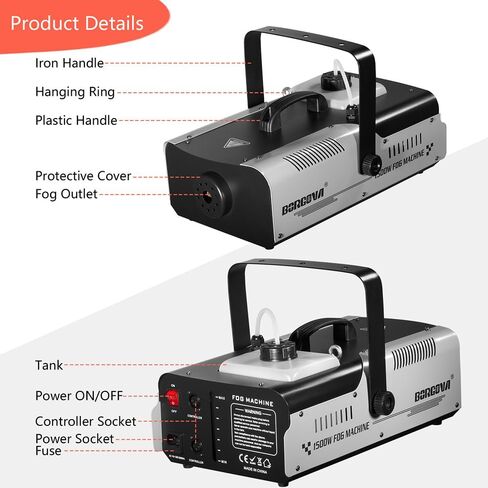 Fog Machine 700W with 8 LED Par Lights, Wireless Remote, and Auto Mode - Ideal for Parties, Halloween, and Stage Effects in Kuwait