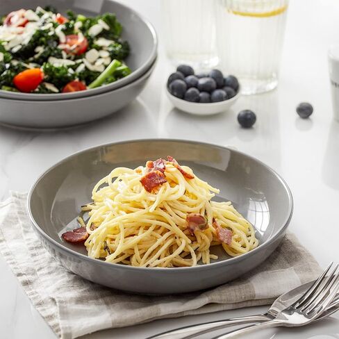Y YHY Pasta Bowls, 30oz Salad Bowls White Soup Bowls Large Pasta Serving Bowl Porcelain Pasta Plates Wide and Shallow Bowls Set of 6 Microwave Dishwasher Safe Valentines Day Gift in Kuwait