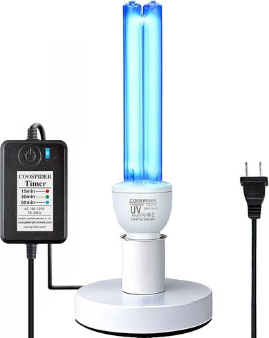 25 Watts UVC Light Bulb with Ozone, UV Light for Bedroom/Bathroom/Closet/Kitchen, 185nm Wavelength Covers up to 400sq.ft, E26 110V CTUV-25 in Kuwait