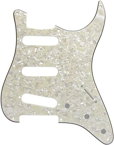 RPZILO 8 فتحات Strat Pickguard لوحة خدش ذات طراز عتيق اختر Gurad مع لوحة خدش لولبية لـ Strat/Stratocaster Black Pearl in Kuwait