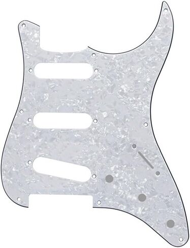 RPZILO 8 فتحات Strat Pickguard لوحة خدش ذات طراز عتيق اختر Gurad مع لوحة خدش لولبية لـ Strat/Stratocaster Black Pearl in Kuwait