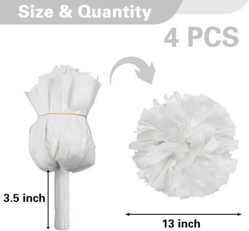 Lovecheer 4PCS Metallic Pom Poms Cheerleading with Handle Sports Cheer Pom Poms Team Spirits Football Basketball School Party Performance Dance in Kuwait