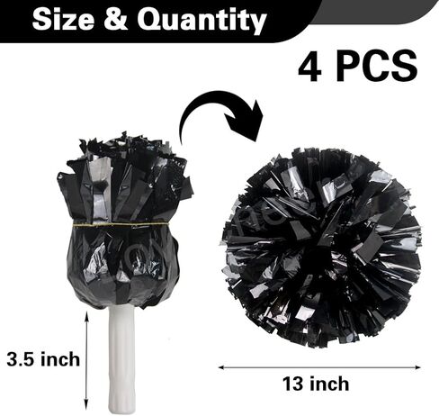 4 قطع من كرات بوم المعدنية للتشجيع من Lovecheer مع مقبض رياضي لتشجيع بوم بومس وأرواح الفريق وكرة السلة وحفلات المدرسة والرقص in Kuwait