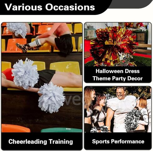 4 قطع من كرات بوم المعدنية للتشجيع من Lovecheer مع مقبض رياضي لتشجيع بوم بومس وأرواح الفريق وكرة السلة وحفلات المدرسة والرقص in Kuwait