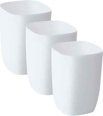 Bathroom Trash Can, White Trash Can, Plastic Rectangular Garbage Can for Kitchen, Bedroom, Living Room, Small Stylish Modern Indoor Waste Basket Minimalism, 1.8 Gallons/ 7 Liter in Kuwait