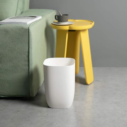 Bathroom Trash Can, White Trash Can, Plastic Rectangular Garbage Can for Kitchen, Bedroom, Living Room, Small Stylish Modern Indoor Waste Basket Minimalism, 1.8 Gallons/ 7 Liter in Kuwait