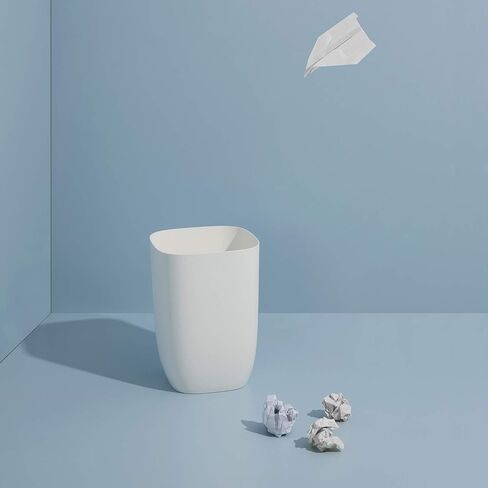 Bathroom Trash Can, White Trash Can, Plastic Rectangular Garbage Can for Kitchen, Bedroom, Living Room, Small Stylish Modern Indoor Waste Basket Minimalism, 1.8 Gallons/ 7 Liter in Kuwait