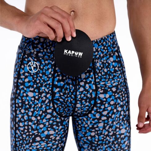 Kapow Meggings Performance Leggings with Pockets & Pad - Padded Mens Compression Leggings with Enhanced Comfort (Pad Taipan, M) in Kuwait