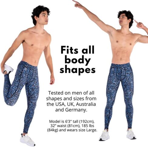 Kapow Meggings Performance Leggings with Pockets & Pad - Padded Mens Compression Leggings with Enhanced Comfort (Pad Taipan, M) in Kuwait