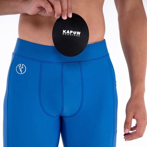 Kapow Meggings Performance Leggings with Pockets & Pad - Padded Mens Compression Leggings with Enhanced Comfort (Pad Taipan, M) in Kuwait