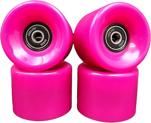 عجلات لوح التزلج 60 ملم 95 ايه مع محامل، مجموعة من 4 قطع (أزرق) in Kuwait