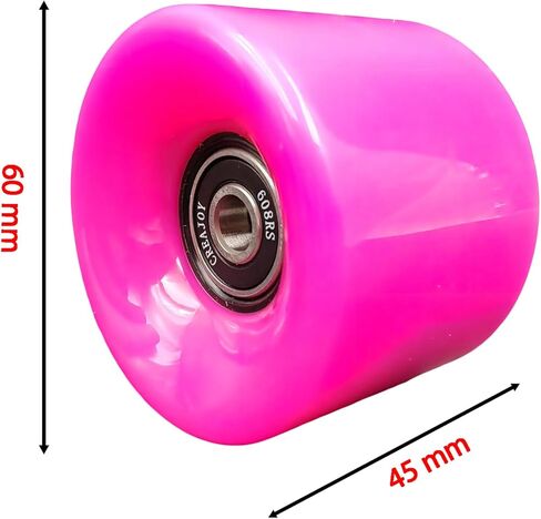 عجلات لوح التزلج 60 ملم 95 ايه مع محامل، مجموعة من 4 قطع (أزرق) in Kuwait